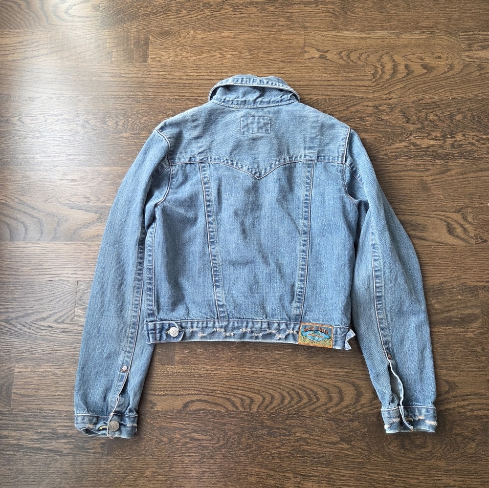 Paris Angel Blue Jean Jacket with Stud Accents Sz.L - Picture 5 of 10